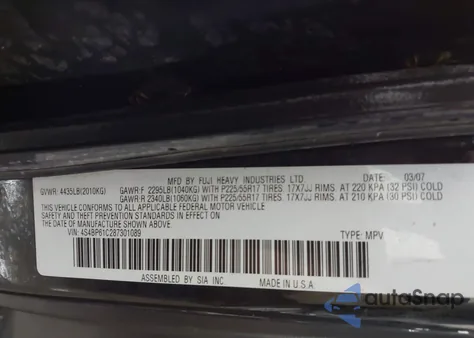 2008 Subaru Outback 2.5I/2.5I L.l. Bean Edition z USA, uszkodzony, nr VIN 4S4BP61C287301089